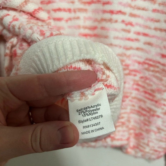 NWT Line & dot Newport cardigan in ivory‎ and pink - Picture 4 of 8